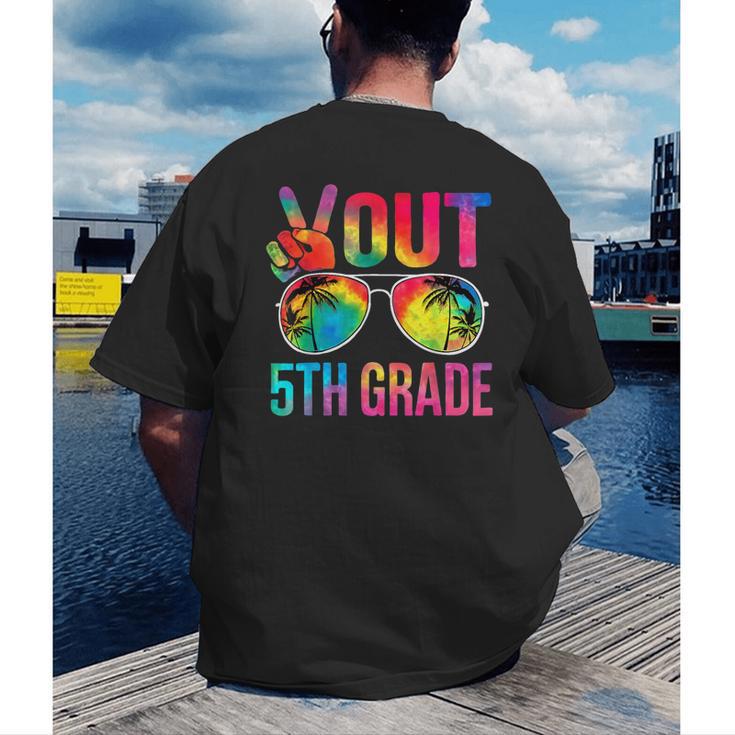 Peace Out 5th Grade Tie Dye Graduation Last Day Of School Men's Back Print T-Shirt