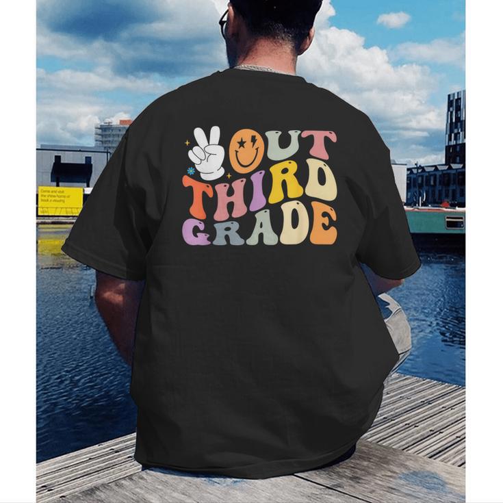 Peace Out Third 3rd Grade Graduation Graduate Class Of 2025 Men's Back Print T-Shirt