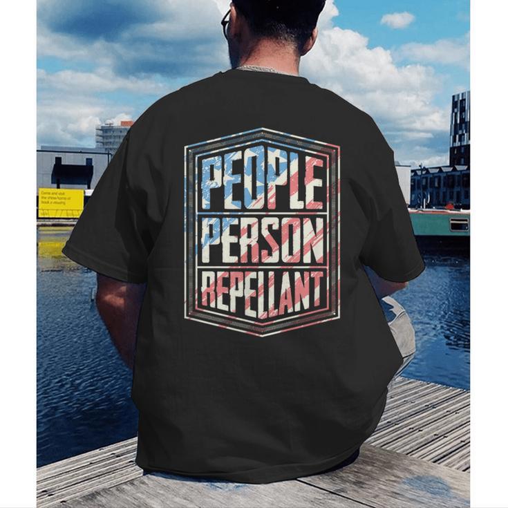 People Person Repellant Introvert Men's Back Print T-Shirt People Person Repellant Introvert Men's Back Print T-Shirt