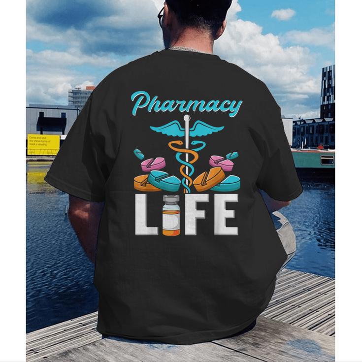 Pharmacy Life Pharmacist Chemist Student PharmD Graduation Men's Back Print T-Shirt