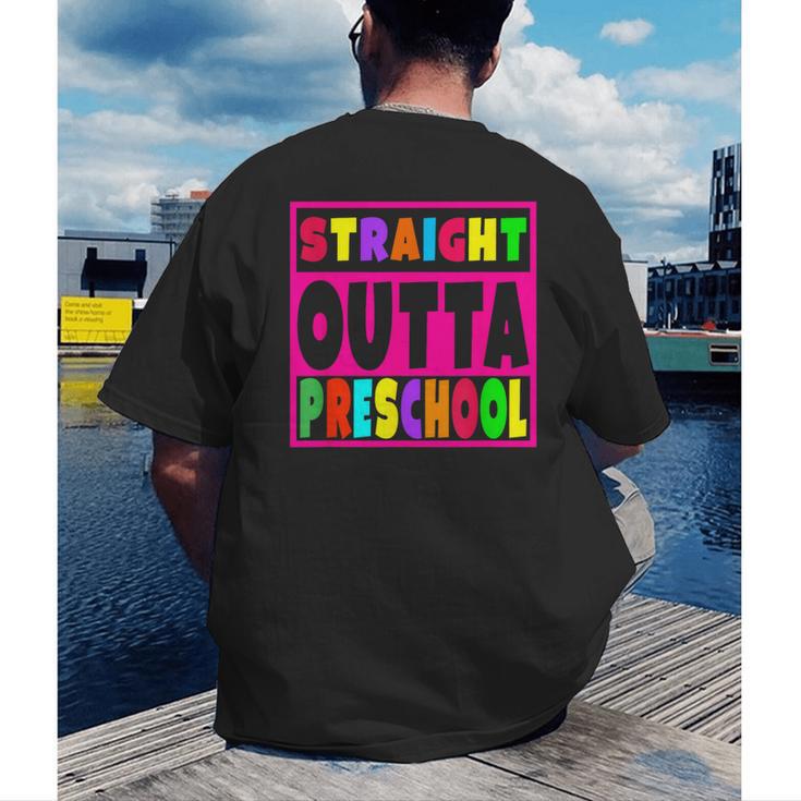 Pink STRAIGHT OUTTA Preschool PRE-K Graduation Men's Back Print T-Shirt
