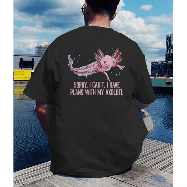 I Have Plans With My Axolotl Salamander Introvert Men's Back Print T-Shirt I Have Plans With My Axolotl Salamander Introvert Men's Back Print T-Shirt