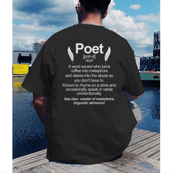 Poetry Poem Author Literature Book Lover Book Worm Poet Men's Back Print T-Shirt