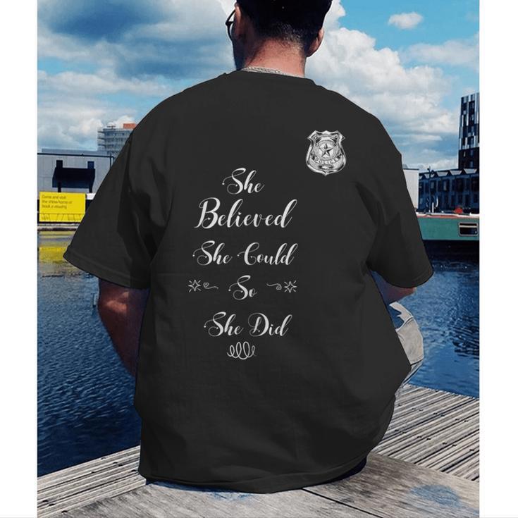 Police Academy Graduation She Believed She Could So She Did Men's Back Print T-Shirt