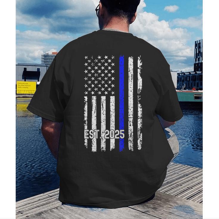 Police Graduation Est 2025 Back Print Police Academy Vintage Men's Back Print T-Shirt