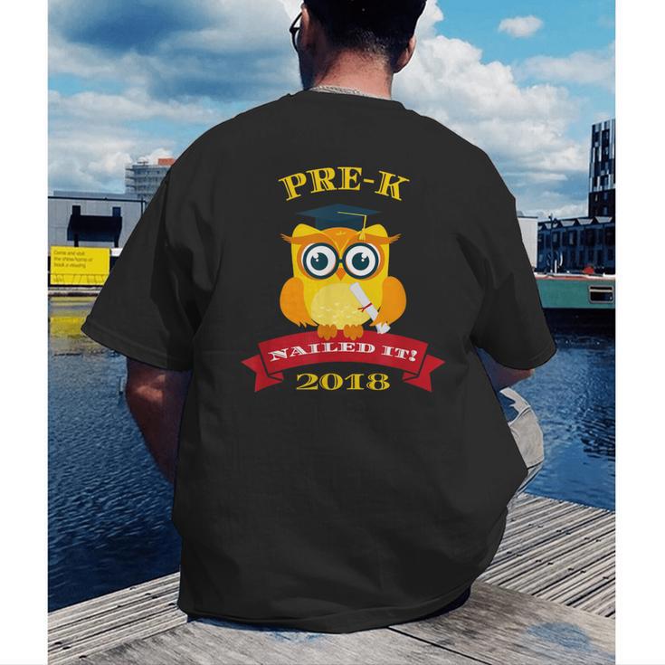 Pre-K Graduation 2018 Cute Owl Men's Back Print T-Shirt