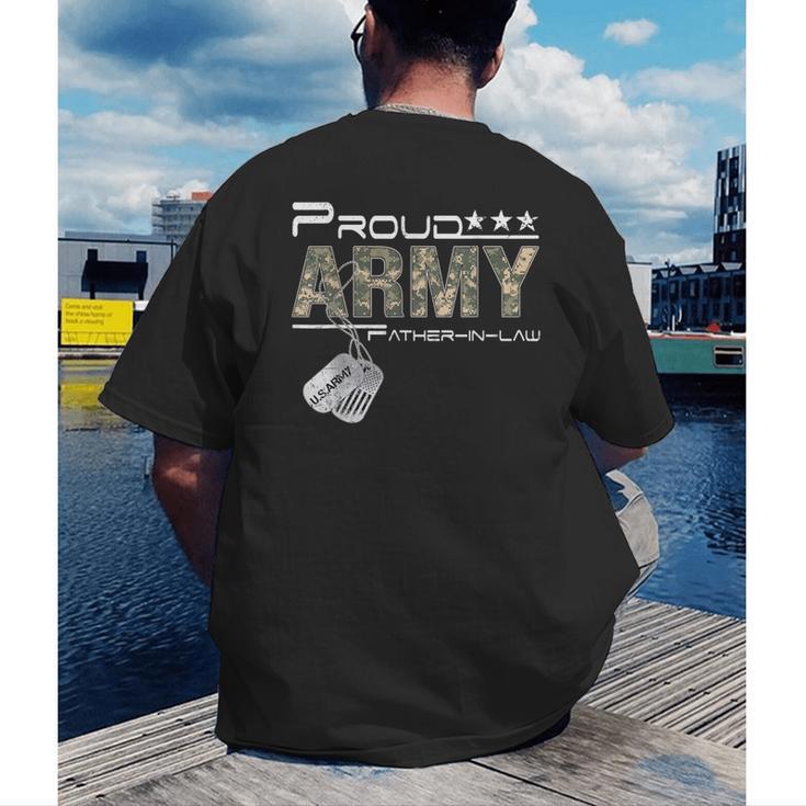 Proud Army Father-In-Law US Army Graduation Father-In-Law Men's Back Print T-Shirt