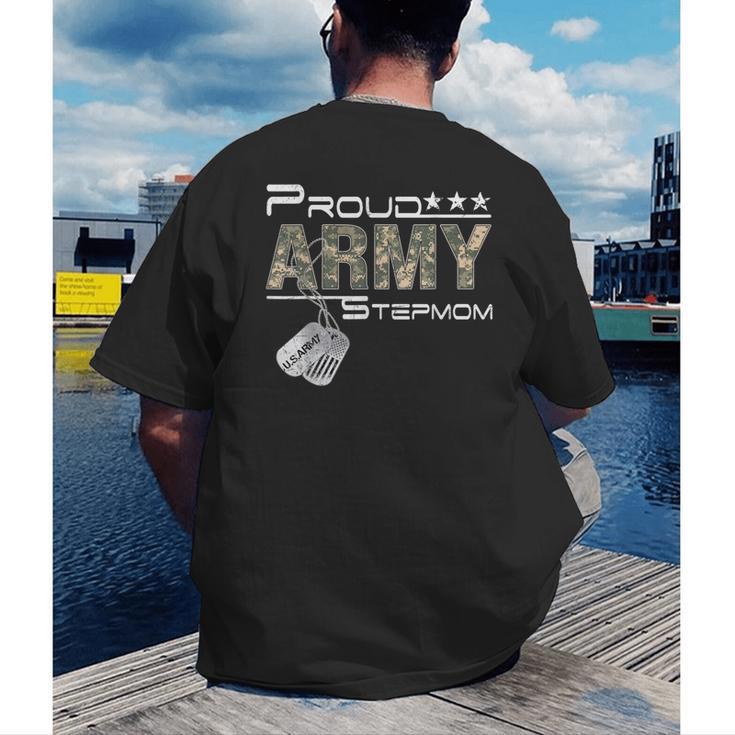 Proud Army Stepmom Army Graduation Stepmom US Army Stepmom Men's Back Print T-Shirt