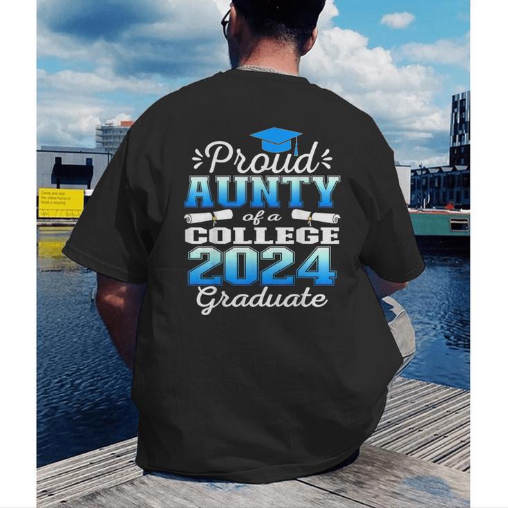 Proud Aunty Of 2024 College Graduate Family 24 Graduation Men's Back Print T-Shirt