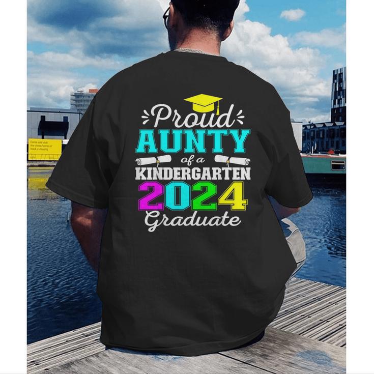 Proud Aunty Of Kindergarten Graduate 2024 Graduation Aunty Men's Back Print T-Shirt