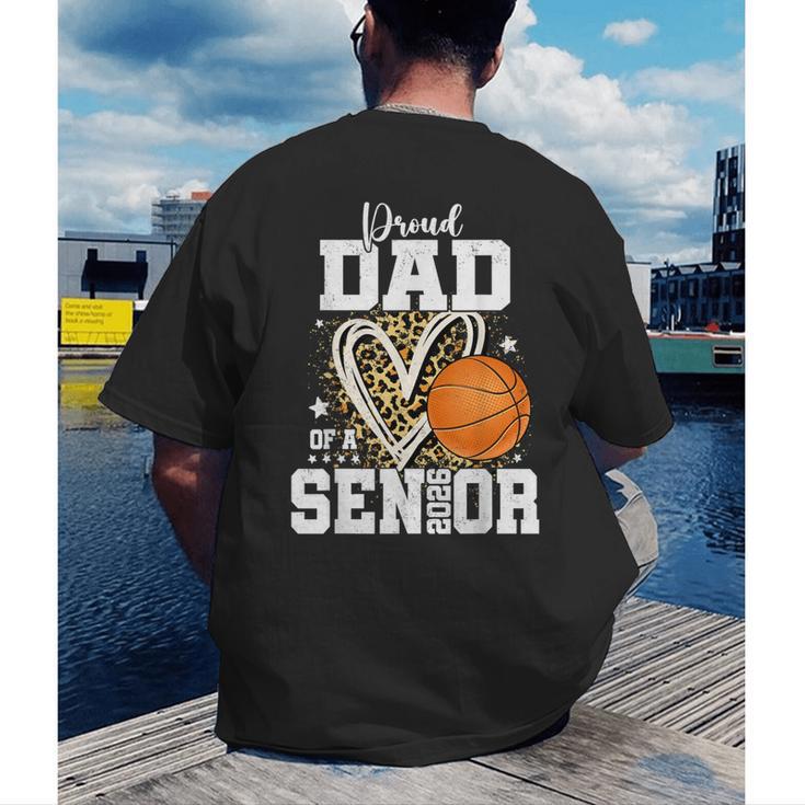 Proud Dad Of A 2026 Senior Basketball Graduation Leopard Men's Back Print T-Shirt