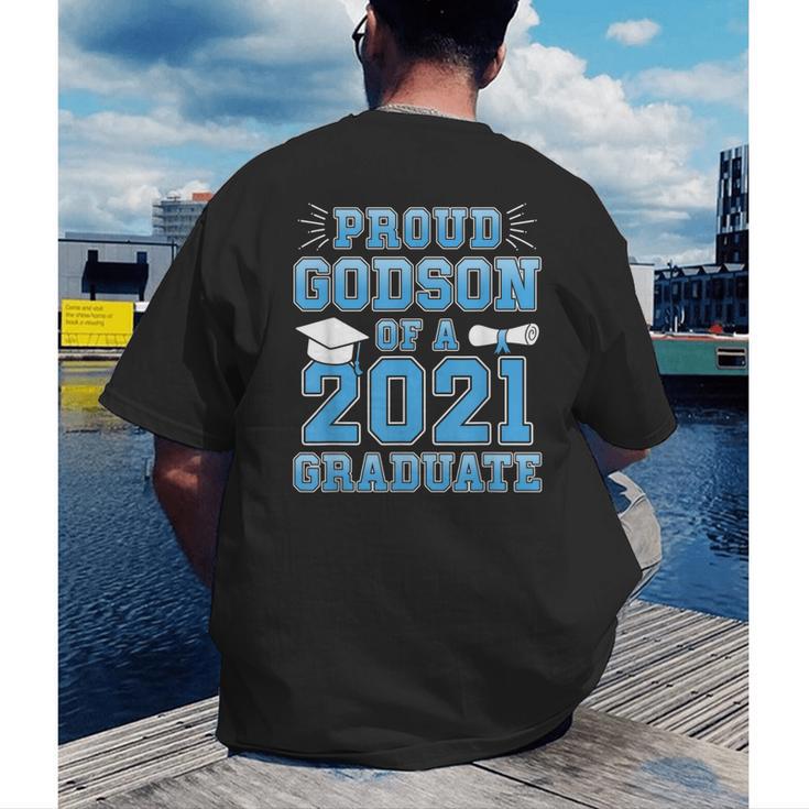 Proud Godson Of a 2021 Graduate School Graduation Family Men's Back Print T-Shirt