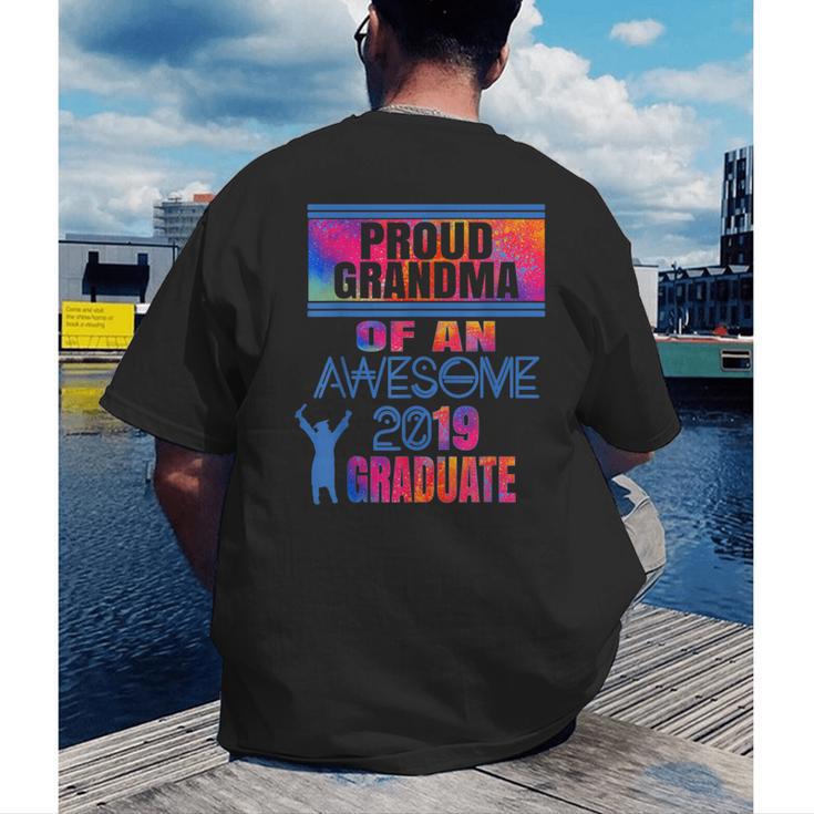 Proud Grandma Of A 2019 Graduate Senior Class Graduation Men's Back Print T-Shirt