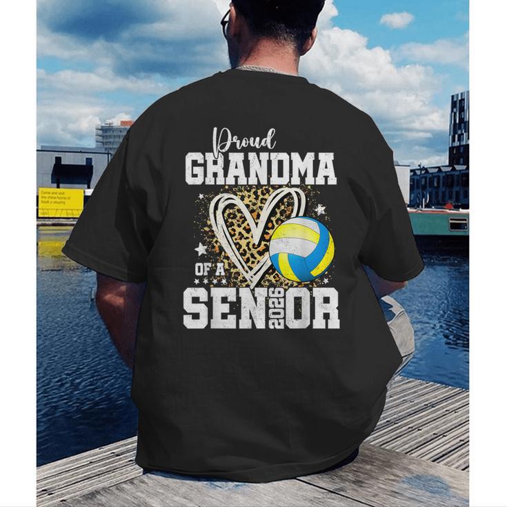 Proud Grandma Of A 2026 Senior Volleyball Graduation Leopard Men's Back Print T-Shirt