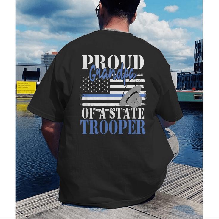 Proud Grandpa Of a State Trooper Police Officer Graduation Men's Back Print T-Shirt