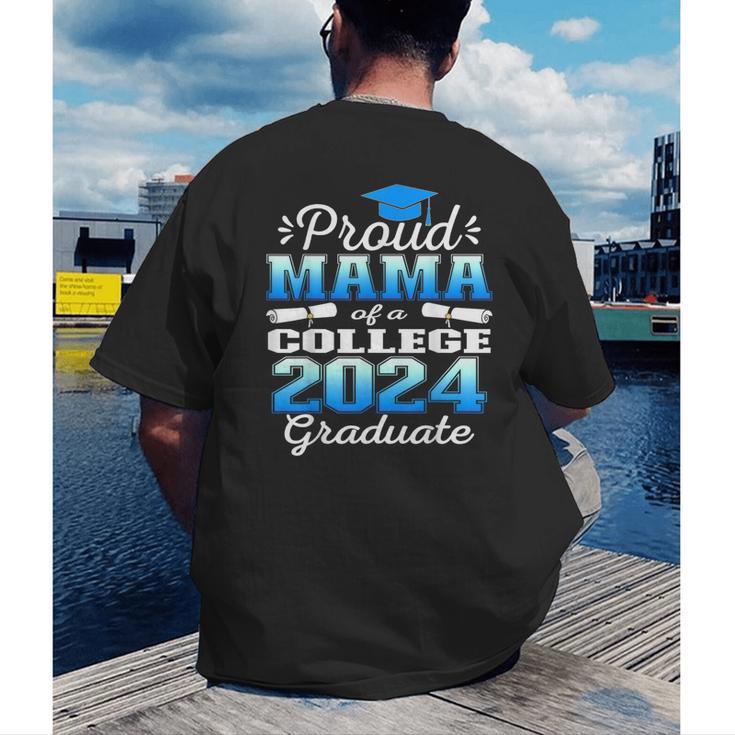 Proud Mama Of 2024 College Graduate Family 24 Graduation Men's Back Print T-Shirt