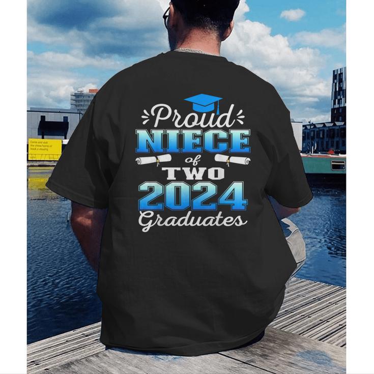 Proud Niece Of Two 2024 Graduate Class 2024 Graduation Men's Back Print T-Shirt