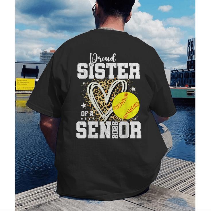Proud Sister Of A 2026 Senior Softball Graduation Leopard Men's Back Print T-Shirt