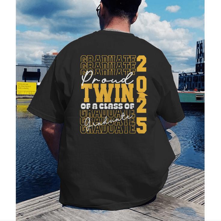 Proud Twin Of a 2025 Graduate Grad Prom Graduation Squad 25 Men's Back Print T-Shirt