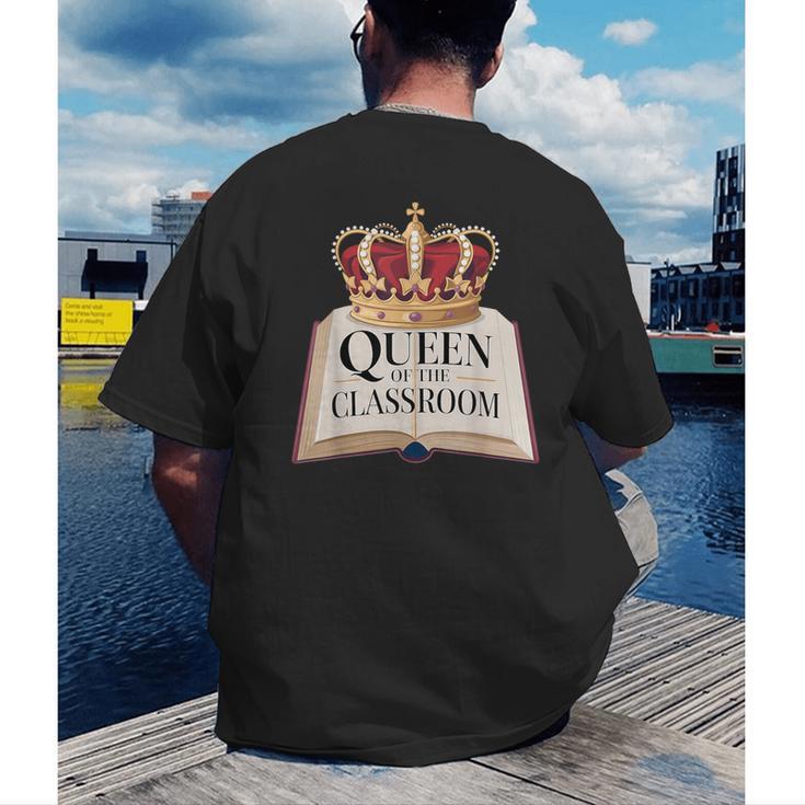 Queen Of The Classroom Appreciation Royal Crown Book Men's Back Print T-Shirt Queen Of The Classroom Appreciation Royal Crown Book Men's Back Print T-Shirt