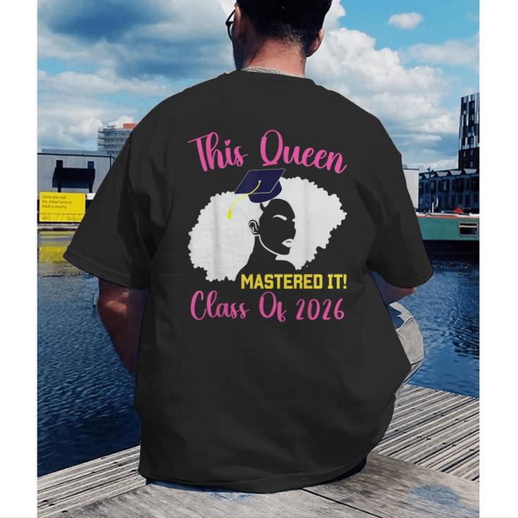 This Queen Mastered It Masters Graduation Class Of 2026 Men's Back Print T-Shirt