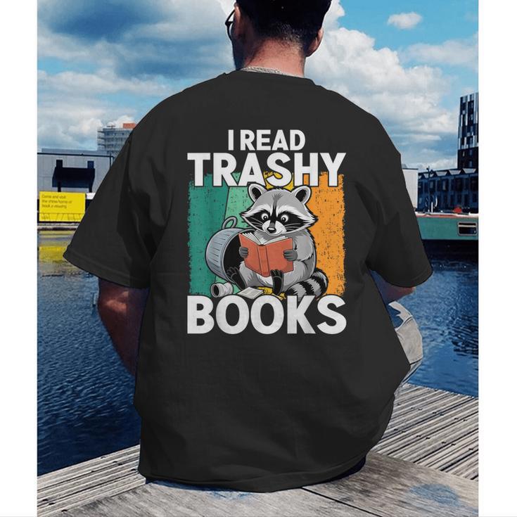 Raccoon Smutty Book Lover Spicy Romance Novels Women's Men's Back Print T-Shirt