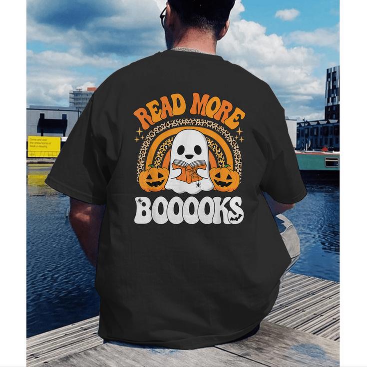 Read More Books Booooks Ghost Pumpkin Cute Teacher Halloween Men's Back Print T-Shirt