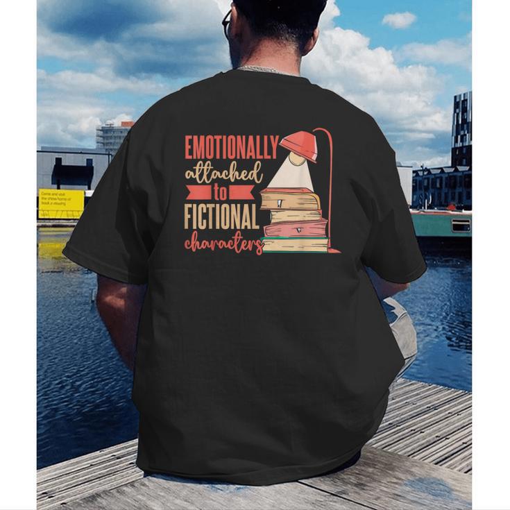 Reader Bookworm Fictional Character Reading Introvert Men's Back Print T-Shirt