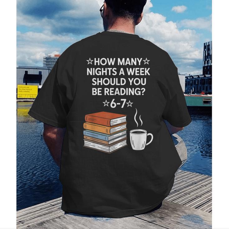 Reading 6-7 Six Seven Meme English Teacher Book Lover Men's Back Print T-Shirt