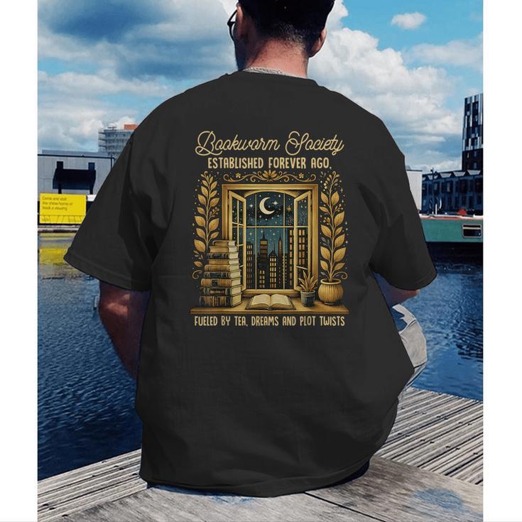 Reading Book Lover Bookish Readers Bookworm Society Men's Back Print T-Shirt