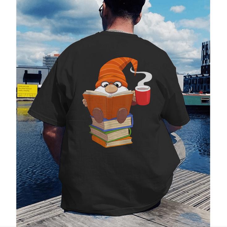 Reading Lover Book Graphic Gnome Men's Back Print T-Shirt