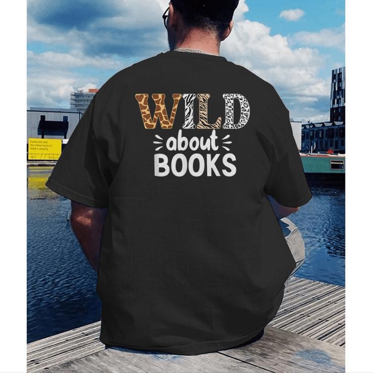 Reading Lover Wild About Books Reading Books And Bookworm Men's Back Print T-Shirt