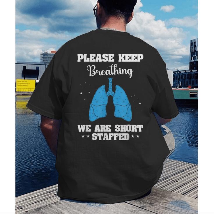 Respiratory Therapist Appreciation RT School Graduation Men's Back Print T-Shirt