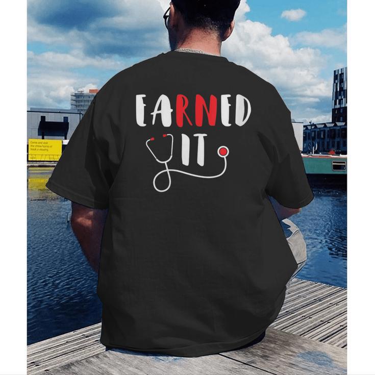 RN Nursing Student Graduation EaRNed It Men's Back Print T-Shirt