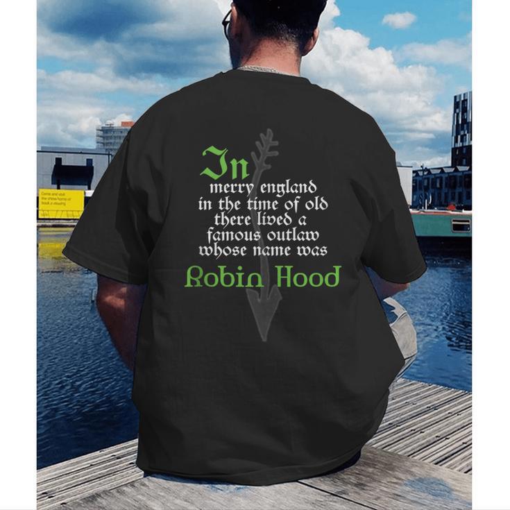 Robin HoodShirt For Book Lovers And Literature Fans Men's Back Print T-Shirt