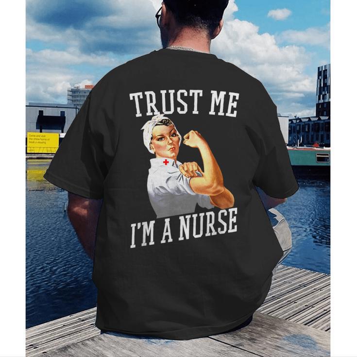 Rosie Riveter Nurse Shirt Nurse Graduation Shirt Men's Back Print T-Shirt