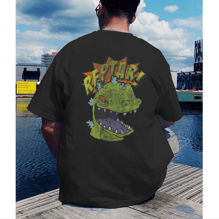 Rugrats Reptar Distressed Comic Book Style Cartoon Men's Back Print T-Shirt