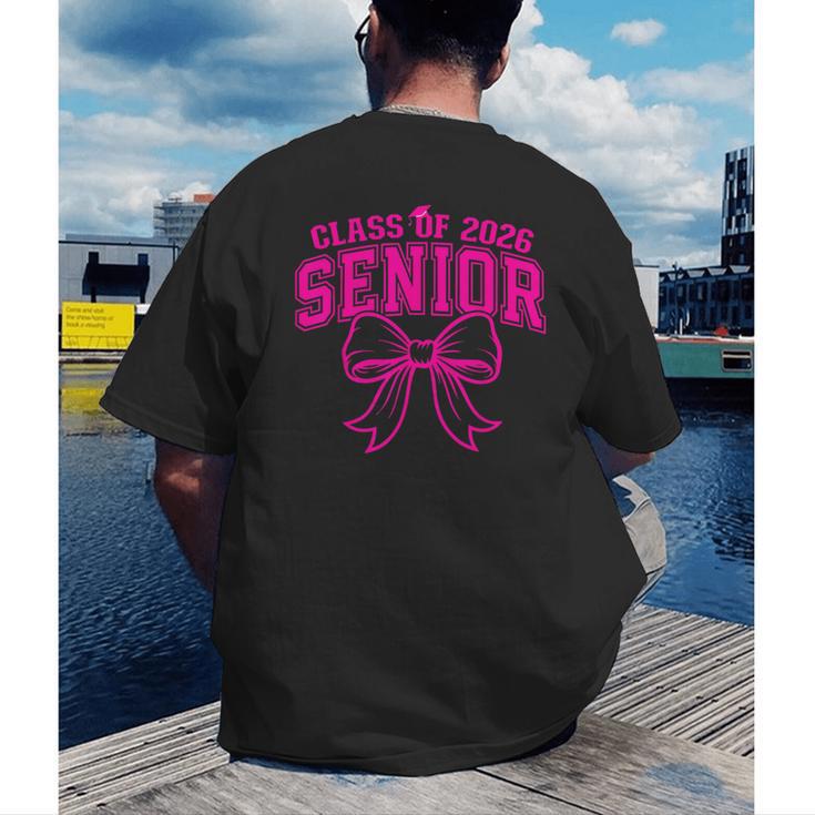 Senior Class Of 2026 Coquette Pink Bow Graduation 2026 Men's Back Print T-Shirt