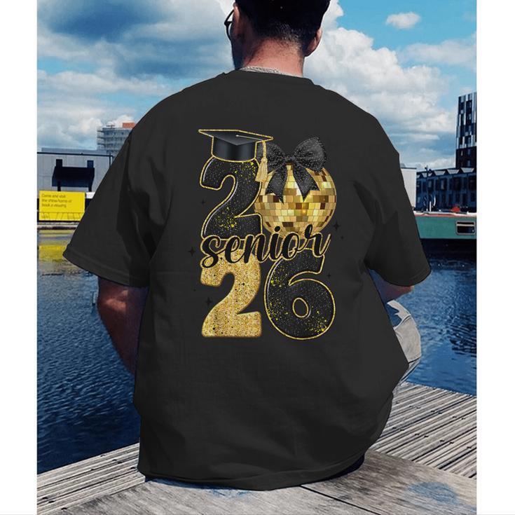 Senior Class Of 2026 Senior Girl Graduation Cap Coquette Bow Men's Back Print T-Shirt