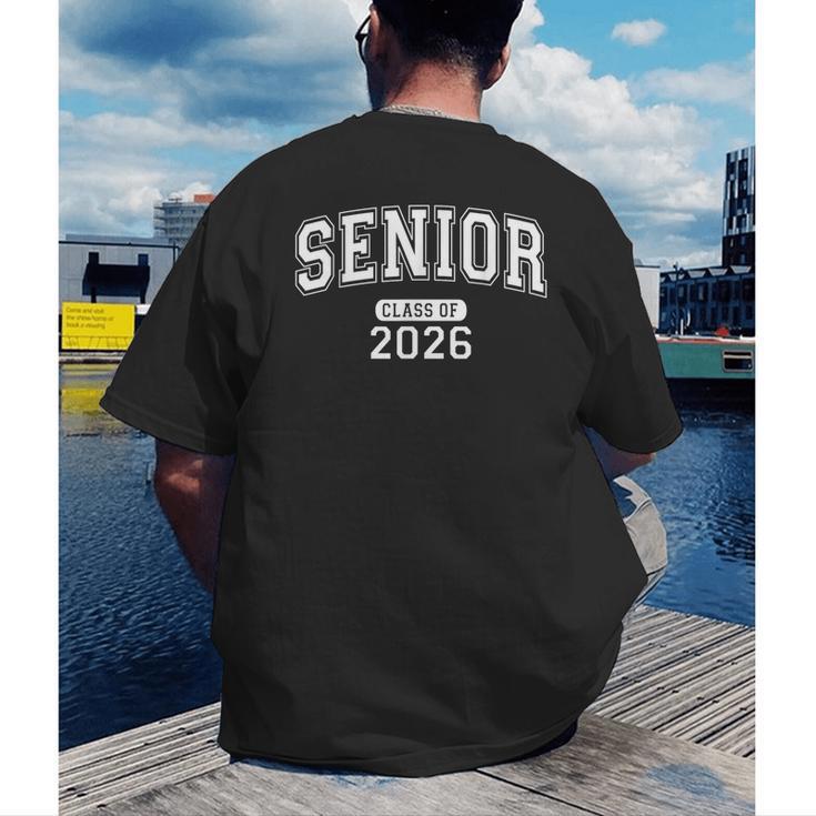 Senior Class Of 2026 Graduation Varsity Arched Letters Men's Back Print T-Shirt
