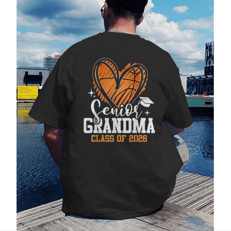 Senior Grandma Class Of 2026 Basketball Graduation Heart Men's Back Print T-Shirt