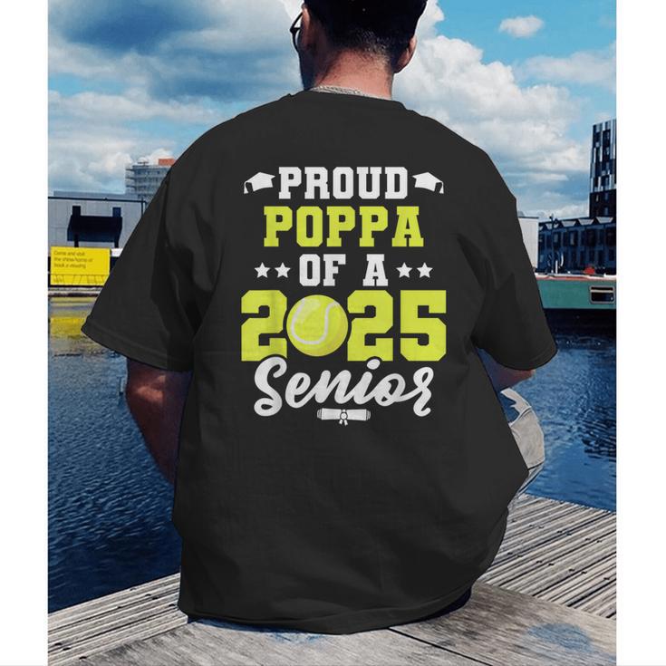 Senior Poppa 2025 Tennis Class Of 2025 Graduation Men's Back Print T-Shirt