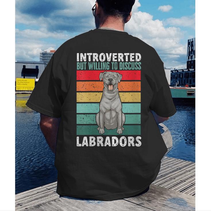 Silver Labrador Retriever Introvert Silver Lab Men's Back Print T-Shirt Silver Labrador Retriever Introvert Silver Lab Men's Back Print T-Shirt