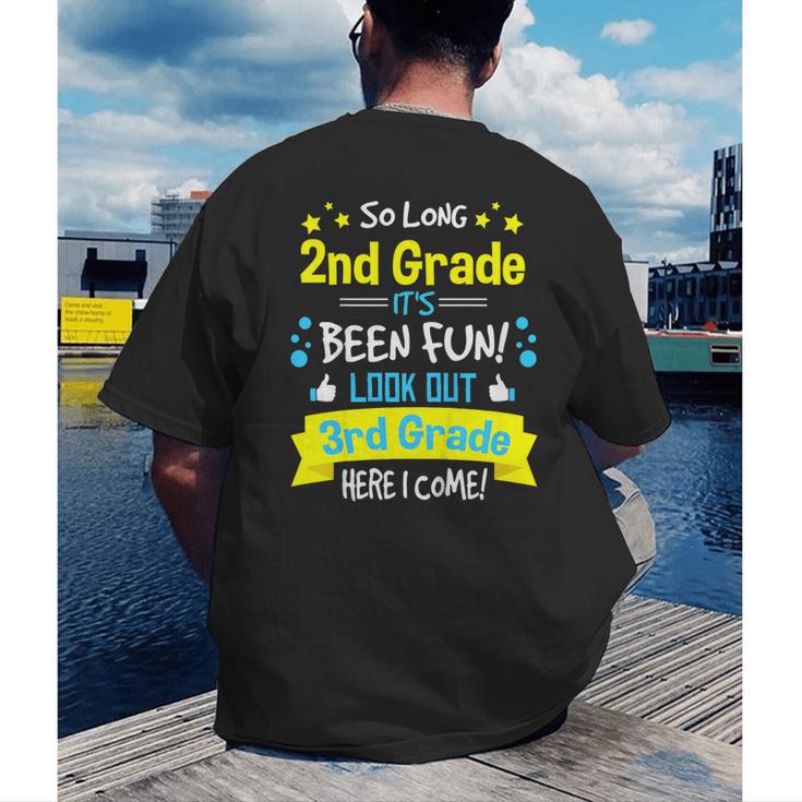 So Long 2nd Grade Here I Come 3rd Grader Graduation Men's Back Print T-Shirt