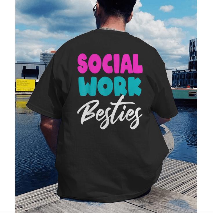 Social Worker Work Coworkers Best Friend Graduation MSW Men's Back Print T-Shirt