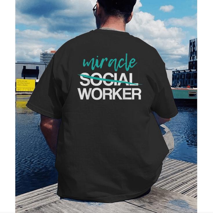 Social Worker Work Month MSW Graduation Masters Men's Back Print T-Shirt