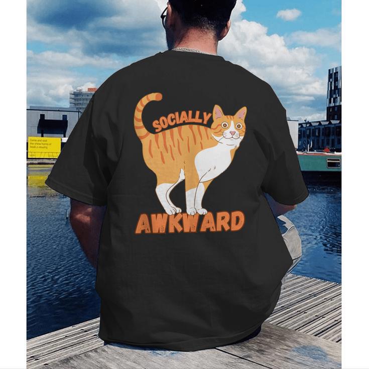 SOCIALLY AWKWARD FUNNY CAT ANTISOCIAL INTROVERT WEIRD Men's Back Print T-Shirt SOCIALLY AWKWARD FUNNY CAT ANTISOCIAL INTROVERT WEIRD Men's Back Print T-Shirt