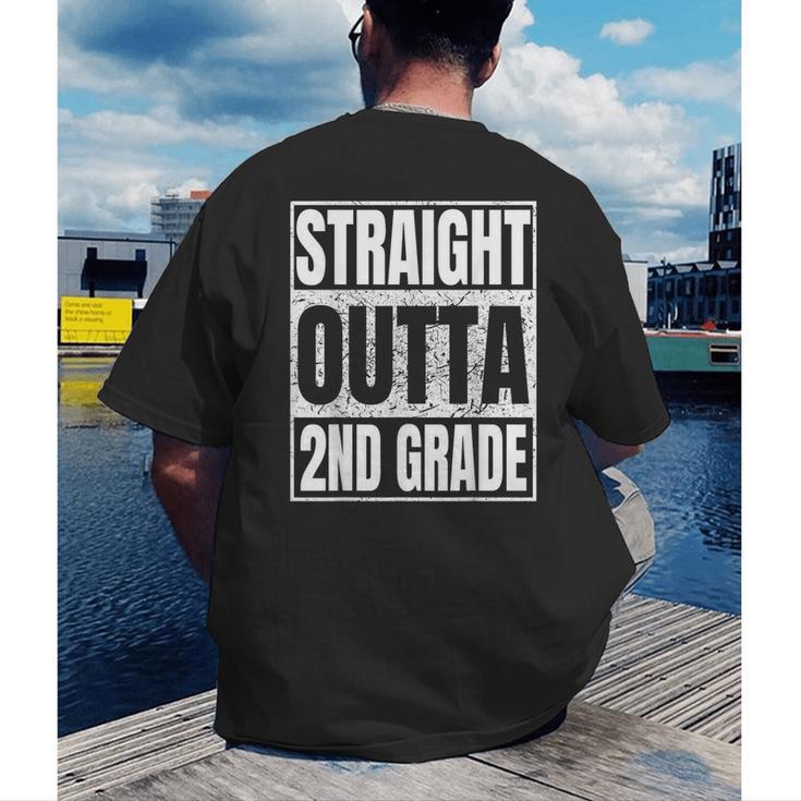 Straight Outta 2nd Grade Graduation Class 2025 Second Grade Men's Back Print T-Shirt