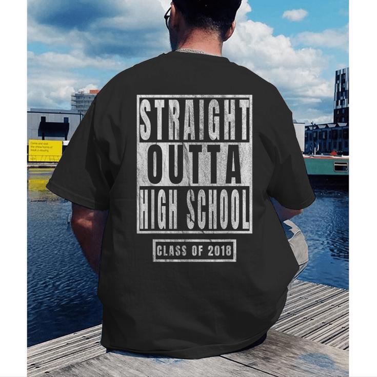 Straight Outta High School s Graduation Men's Back Print T-Shirt