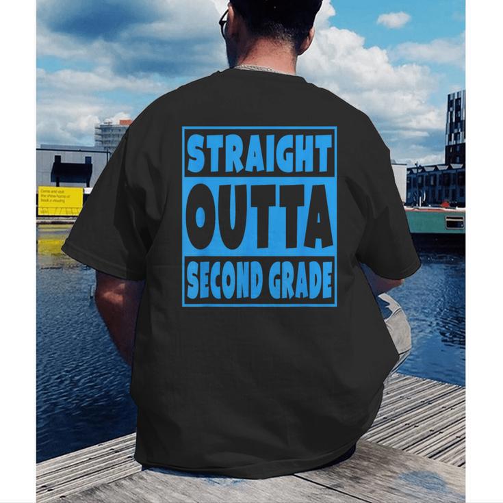 Straight Outta Second Grade Graduation Class Men's Back Print T-Shirt